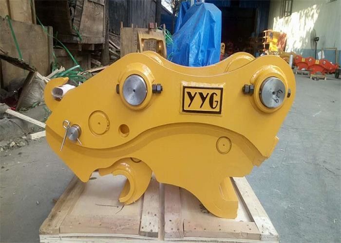 Heavy Duty Hydraulic Quick Hitch Quick Coupler For Excavator 420kg Yellow Color